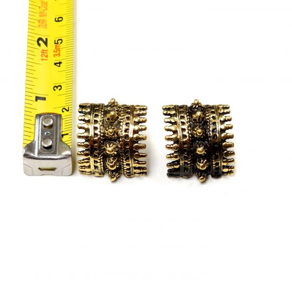 Hand Made Brass Earrings - SKU# BRN-4062 - Image 2