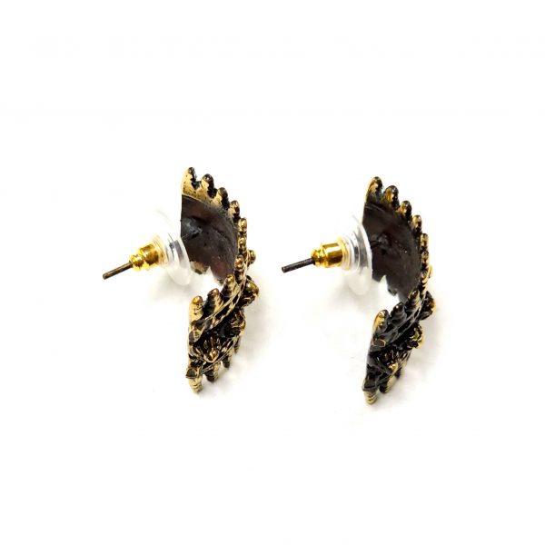 Hand Made Brass Earrings - SKU# BRN-4062 - Image 3
