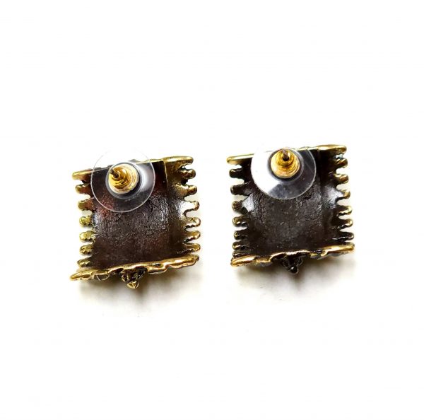 Hand Made Brass Earrings - SKU# BRN-4062 - Image 4