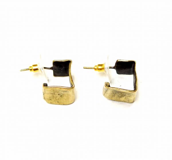 Hand Made Brass Earrings - SKU# BRN-4066 - Image 4