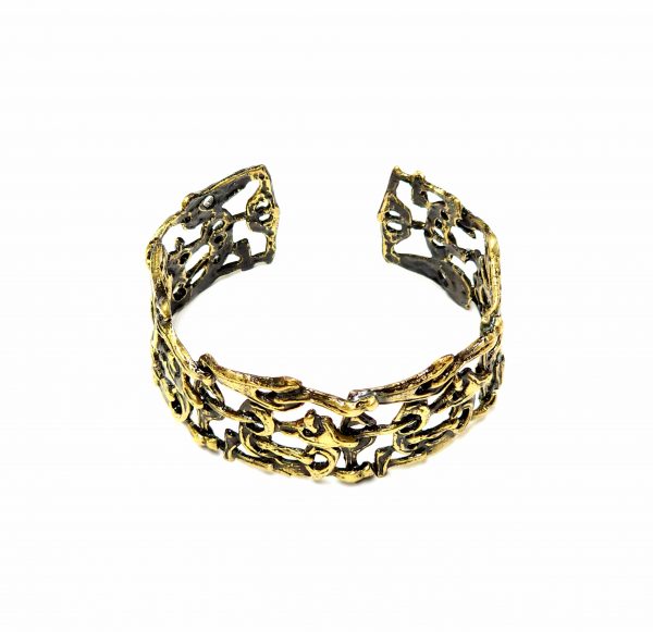 Hand Made Brass Bracelet Plated in Vintage Bronze - SKU# BRN-2036 - Image 4