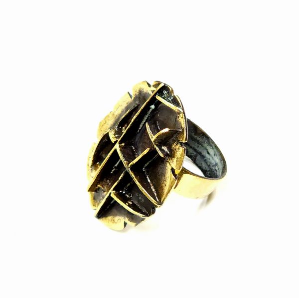 Hand Made Brass Ring Plated in Vintage Bronze - SKU# BRN-3007 - Image 2