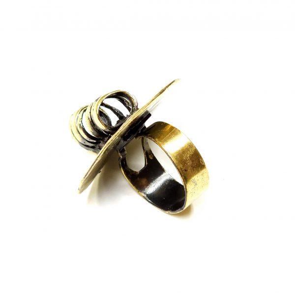 Hand Made Brass Ring Plated in Vintage Bronze - SKU# BRN-3012 - Image 4