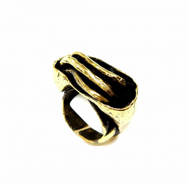 Hand Made Brass Ring Plated in Vintage Bronze - SKU# BRN-3019 - Image 2