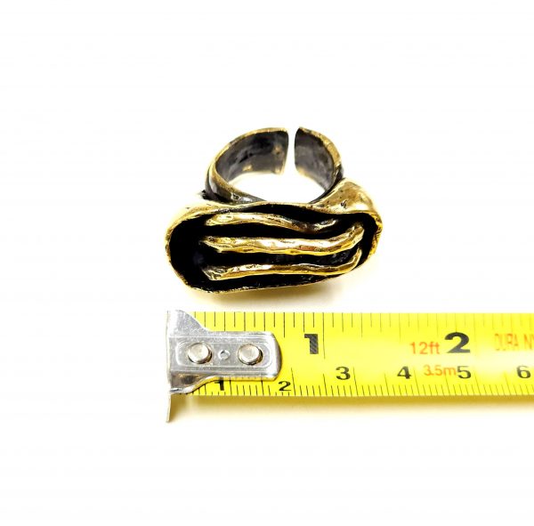 Hand Made Brass Ring Plated in Vintage Bronze - SKU# BRN-3019 - Image 3