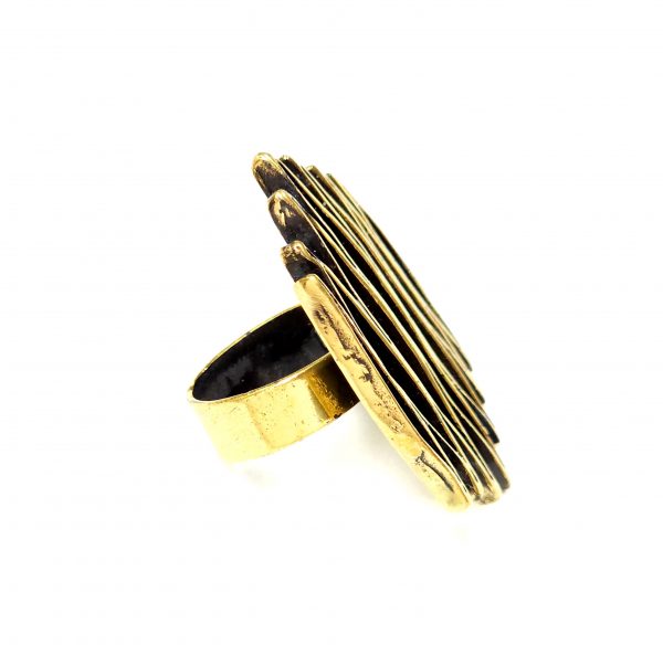 Hand Made Brass Ring Plated in Vintage Bronze - SKU# BRN-3022 - Image 4