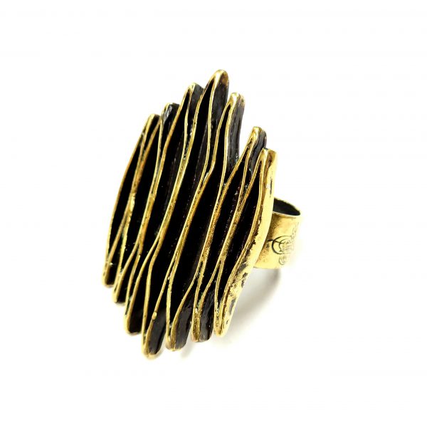 Hand Made Brass Ring Plated in Vintage Bronze - SKU# BRN-3022 - Image 2