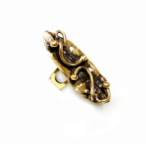 Hand Made Brass Ring Plated in Vintage Bronze - SKU# BRN-3071