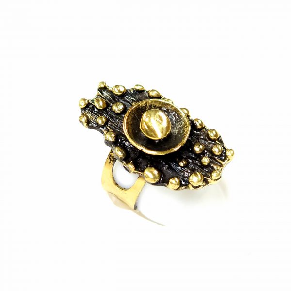 Hand Made Brass Ring Plated in Vintage Bronze - SKU# BRN-3077 - Image 2