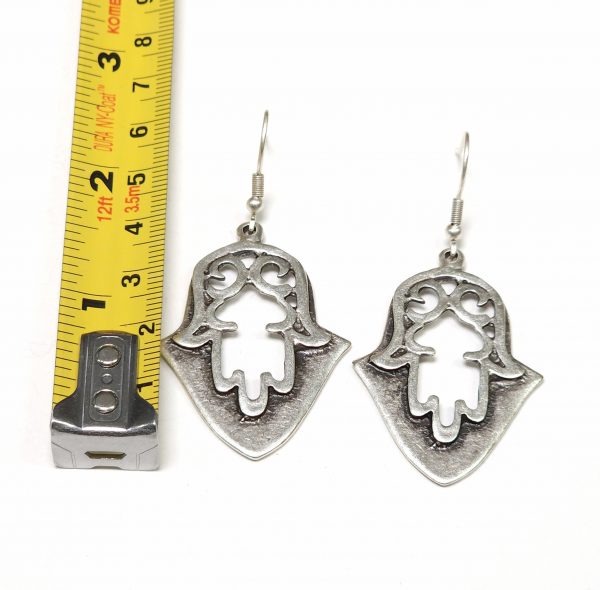Hand Made Pewter Earrings - SKU# NE-1124 - Image 2