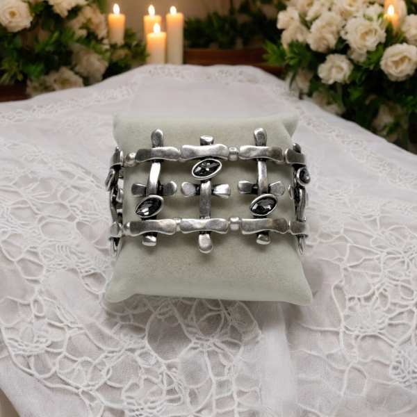 Hand Made Pewter Bracelet - SKU# 2478-65G - Image 2