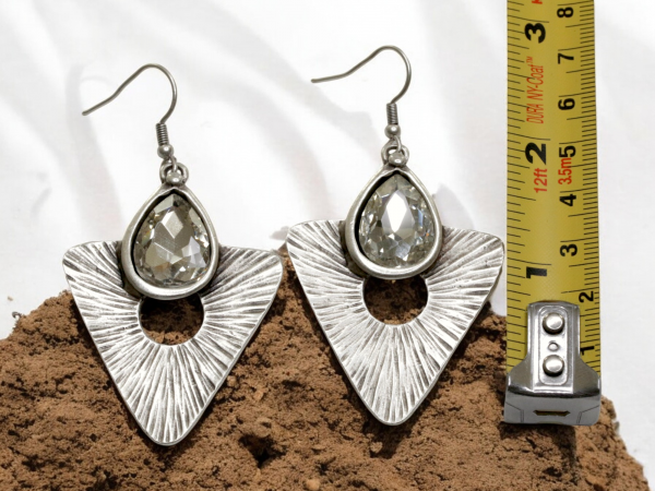 Hand Made Pewter Earrings - SKU# 3768- - Image 2