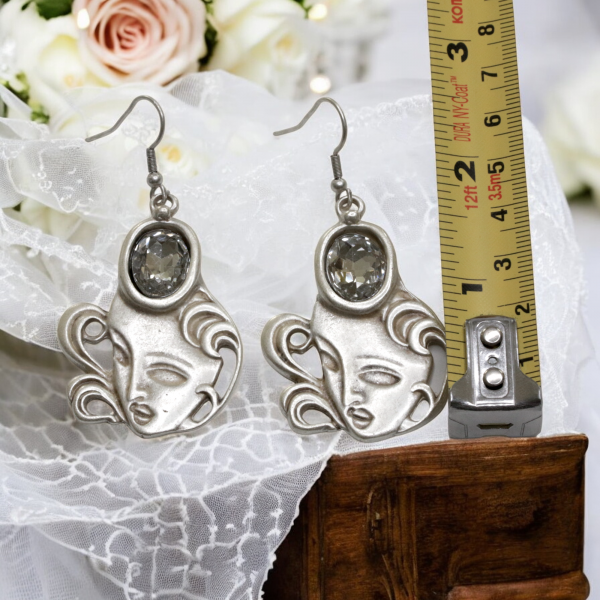 Hand Made Pewter Earrings - SKU# 3775- - Image 2
