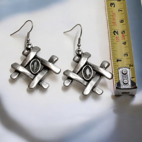 Hand Made Pewter Earrings - SKU# 3780- - Image 3