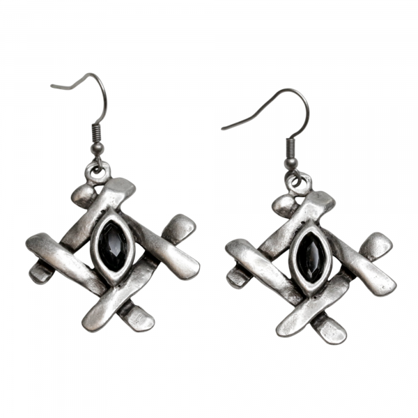 Hand Made Pewter Earrings - SKU# 3780-55G - Image 2