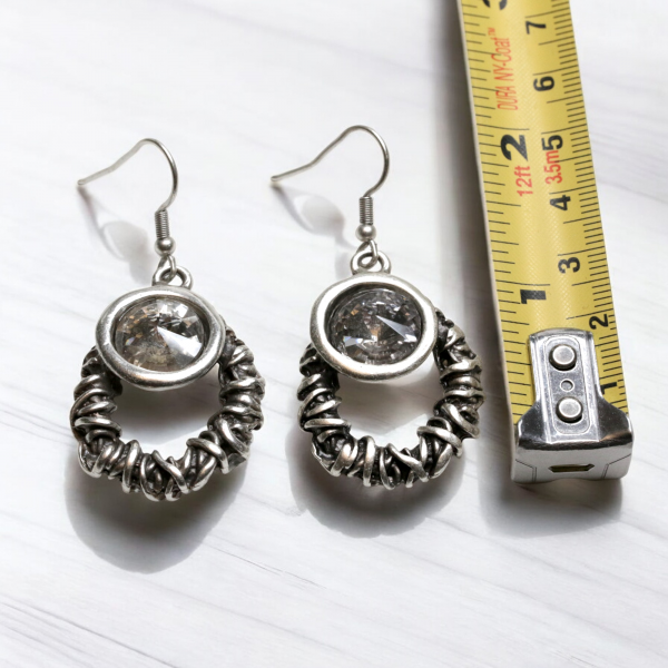 Hand Made Pewter Earrings - SKU# 3787- - Image 3