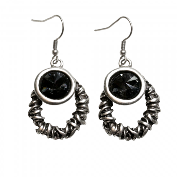 Hand Made Pewter Earrings - SKU# 3787-55G - Image 2