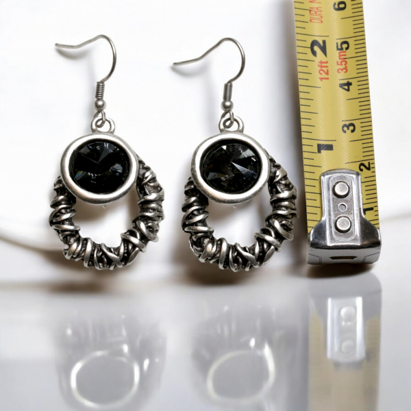 Hand Made Pewter Earrings - SKU# 3787-55G - Image 3