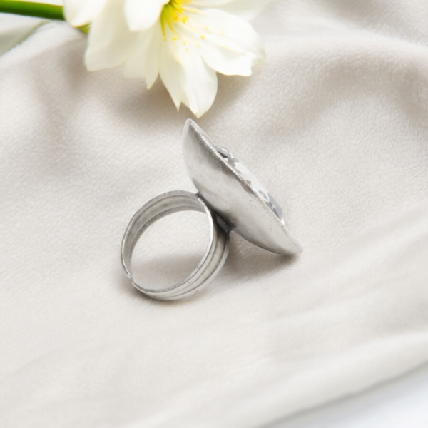 Hand Made Brass Ring plated in 925 Silver - SKU# 4463- - Image 2