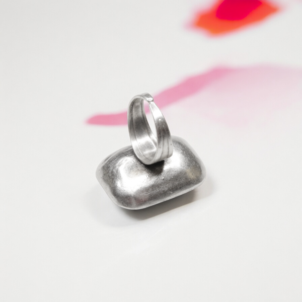 Hand Made Brass Ring plated in 925 Silver - SKU# 4463- - Image 3
