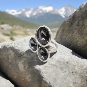 Hand Made Brass Ring plated in 925 Silver - SKU# 4464-17G