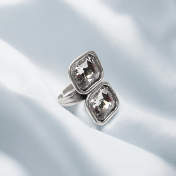 Hand Made Brass Ring plated in 925 Silver - SKU# 4465- - Image 3