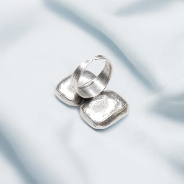 Hand Made Brass Ring plated in 925 Silver - SKU# 4465- - Image 4