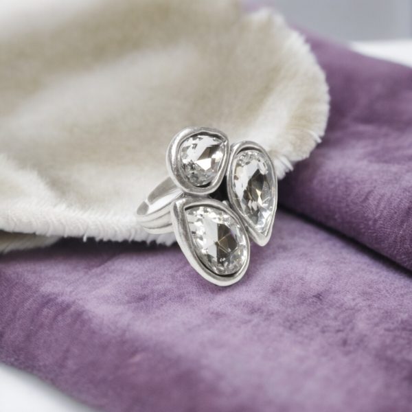 Hand Made Brass Ring plated in 925 Silver - SKU# 4466- - Image 2