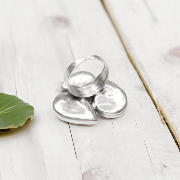 Hand Made Brass Ring plated in 925 Silver - SKU# 4466- - Image 4