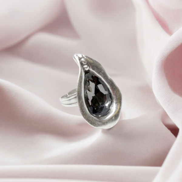 Hand Made Brass Ring plated in 925 Silver - SKU# 4467- - Image 2