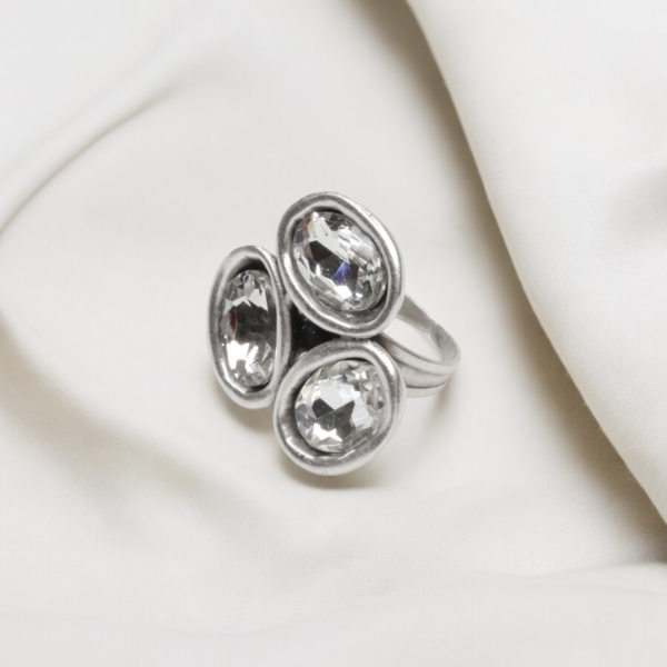Hand Made Brass Ring plated in 925 Silver - SKU# 4470- - Image 3