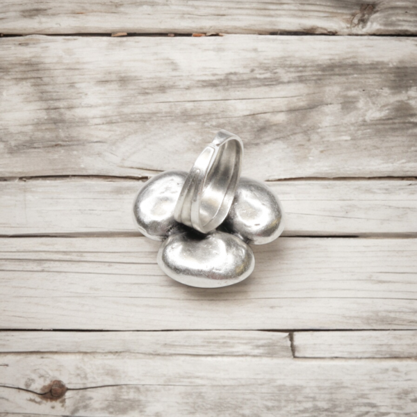 Hand Made Brass Ring plated in 925 Silver - SKU# 4470- - Image 4