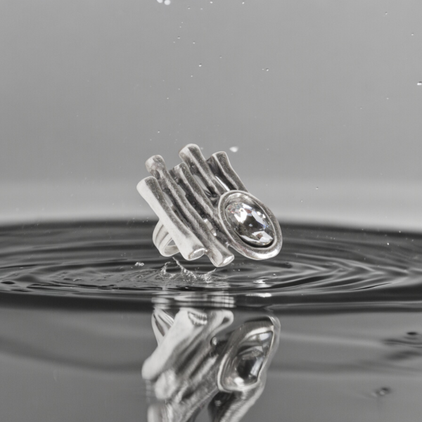 Hand Made Brass Ring plated in 925 Silver - SKU# 4472- - Image 3