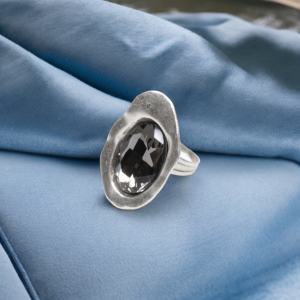 Hand Made Brass Ring plated in 925 Silver - SKU# 4473-17G