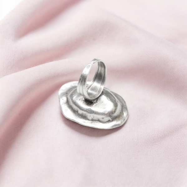 Hand Made Brass Ring plated in 925 Silver - SKU# 4473-17G - Image 4