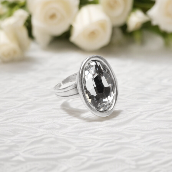 Hand Made Brass Ring plated in 925 Silver - SKU# 4474- - Image 3