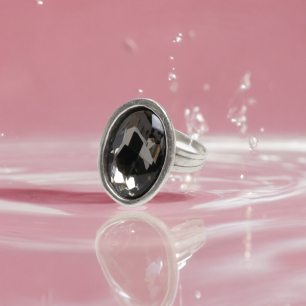 Hand Made Brass Ring plated in 925 Silver - SKU# 4474-17G - Image 3