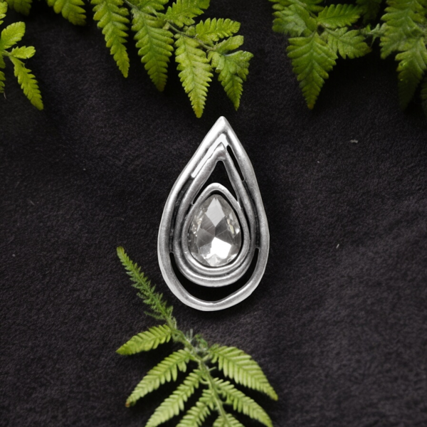 Hand Made Brass Ring plated in 925 Silver - SKU# 4474- - Image 2