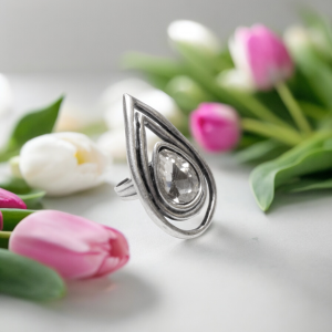 Hand Made Brass Ring plated in 925 Silver - SKU# 4474-