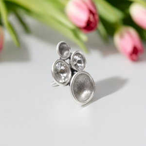 Hand Made Brass Ring plated in 925 Silver - SKU# 4484-