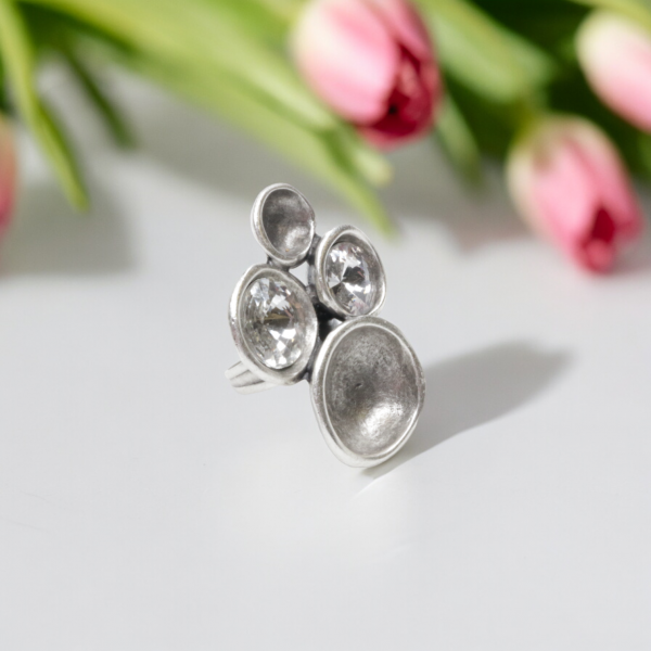 Hand Made Brass Ring plated in 925 Silver - SKU# 4484-