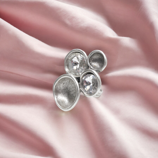 Hand Made Brass Ring plated in 925 Silver - SKU# 4484- - Image 3