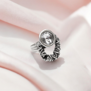 Hand Made Brass Ring plated in 925 Silver - SKU# 4487-