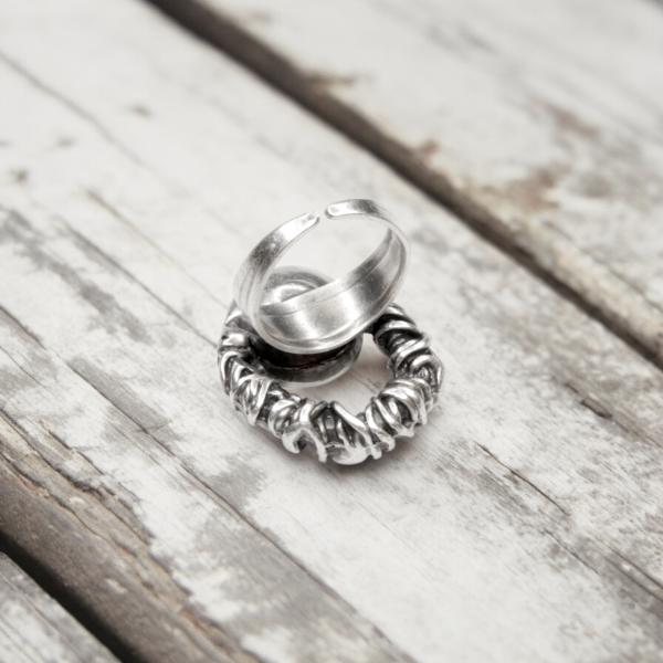 Hand Made Brass Ring plated in 925 Silver - SKU# 4487- - Image 4