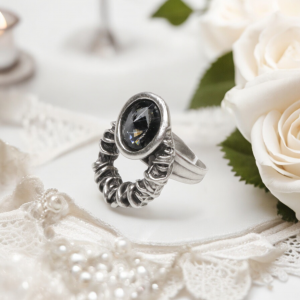 Hand Made Brass Ring plated in 925 Silver - SKU# 4487-17G