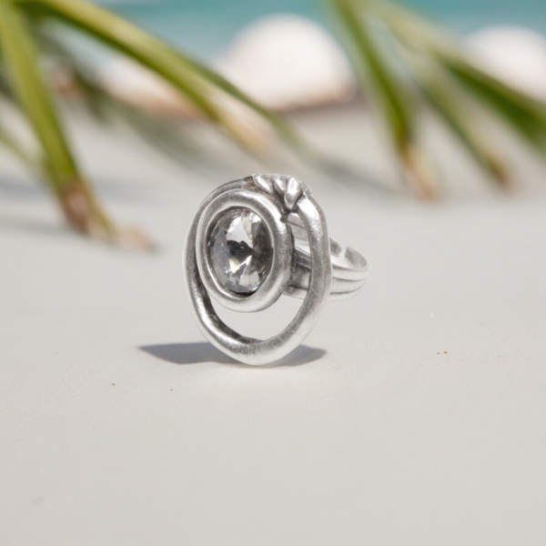 Hand Made Brass Ring plated in 925 Silver - SKU# 4488- - Image 2