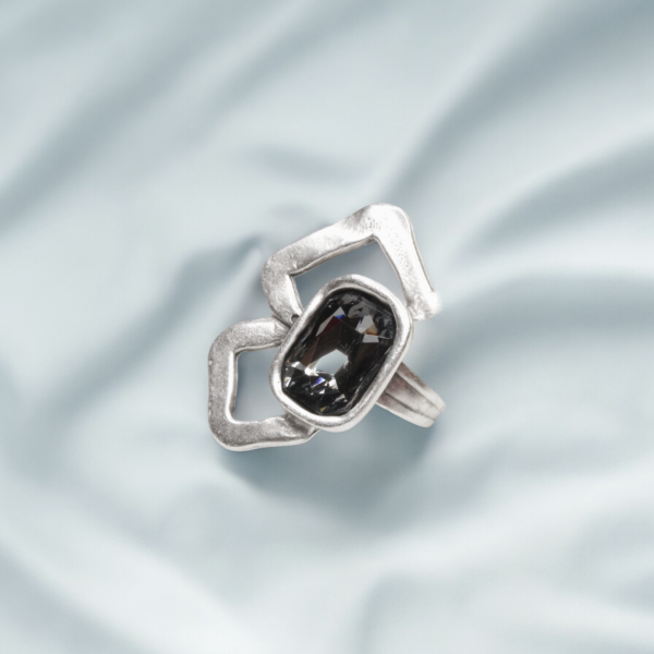 Hand Made Brass Ring plated in 925 Silver - SKU# 4489-17G