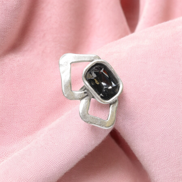 Hand Made Brass Ring plated in 925 Silver - SKU# 4489-17G - Image 4