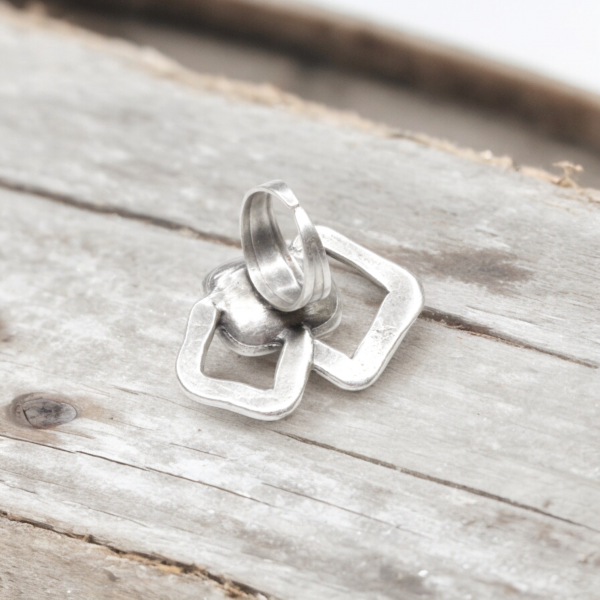 Hand Made Brass Ring plated in 925 Silver - SKU# 4489- - Image 4