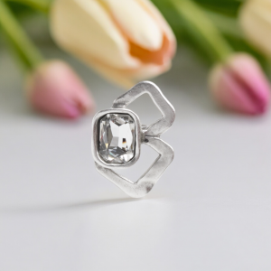Hand Made Brass Ring plated in 925 Silver - SKU# 4489-